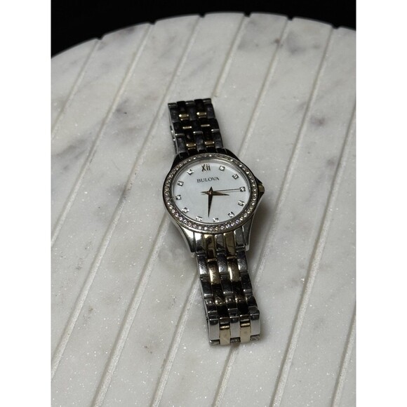 BULOVA CRYSTALS TWO TONE WOMEN\'S WATCH Stainless Steel 32MM (Needs Battery) main image 6